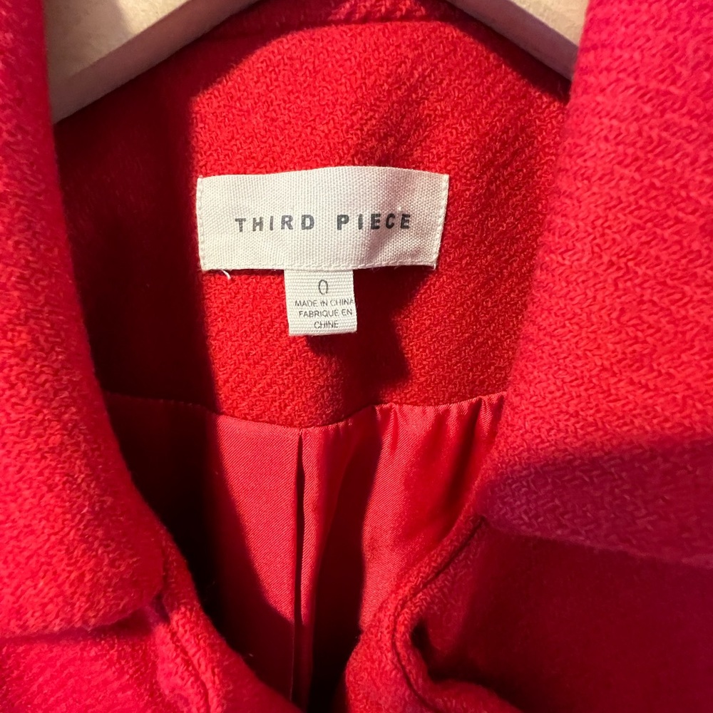 Third Piece - Red 3/4 Sleeve Coat